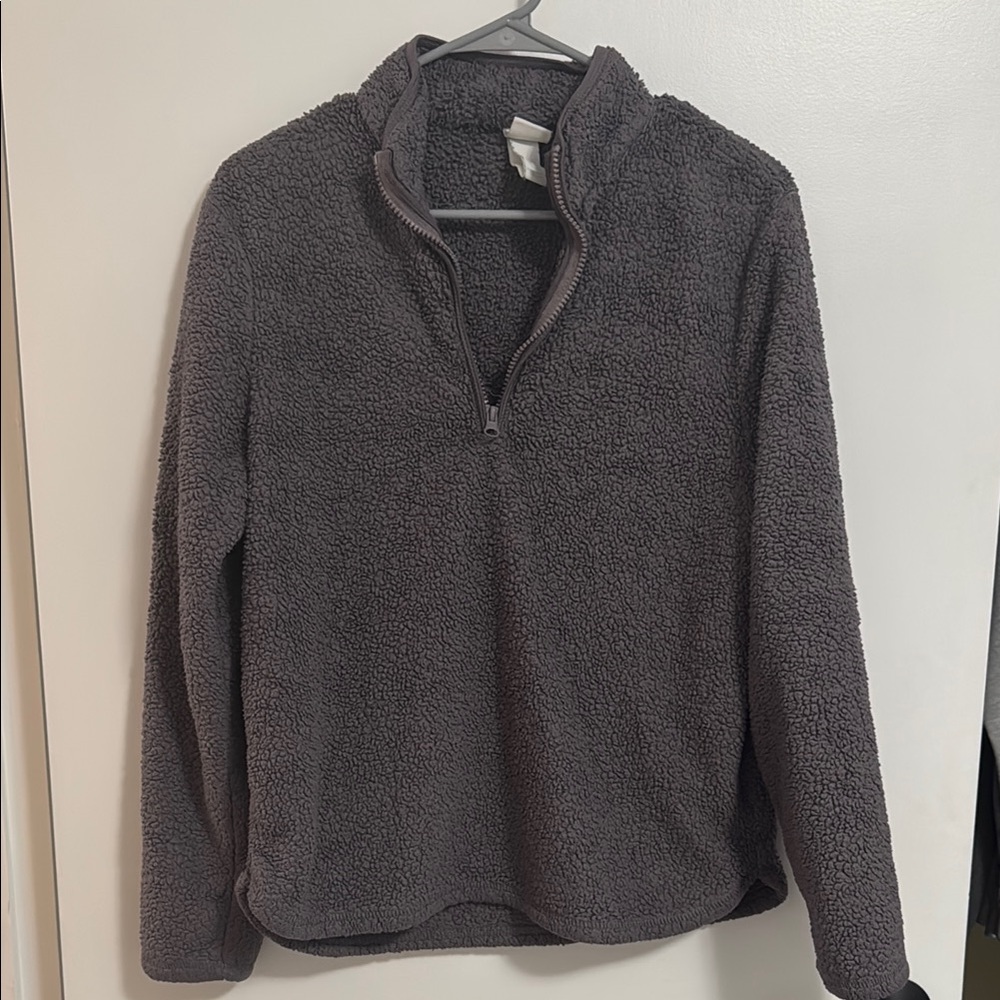 H&M Gray Fleece Sweatshirt Quarter-Zip